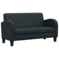 2-seater black artificial leather sofa