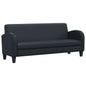 3-seater black artificial leather sofa