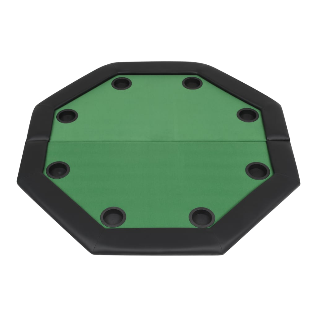 Tablero de póker plegable en 2 octogonal verde 8 jugadores