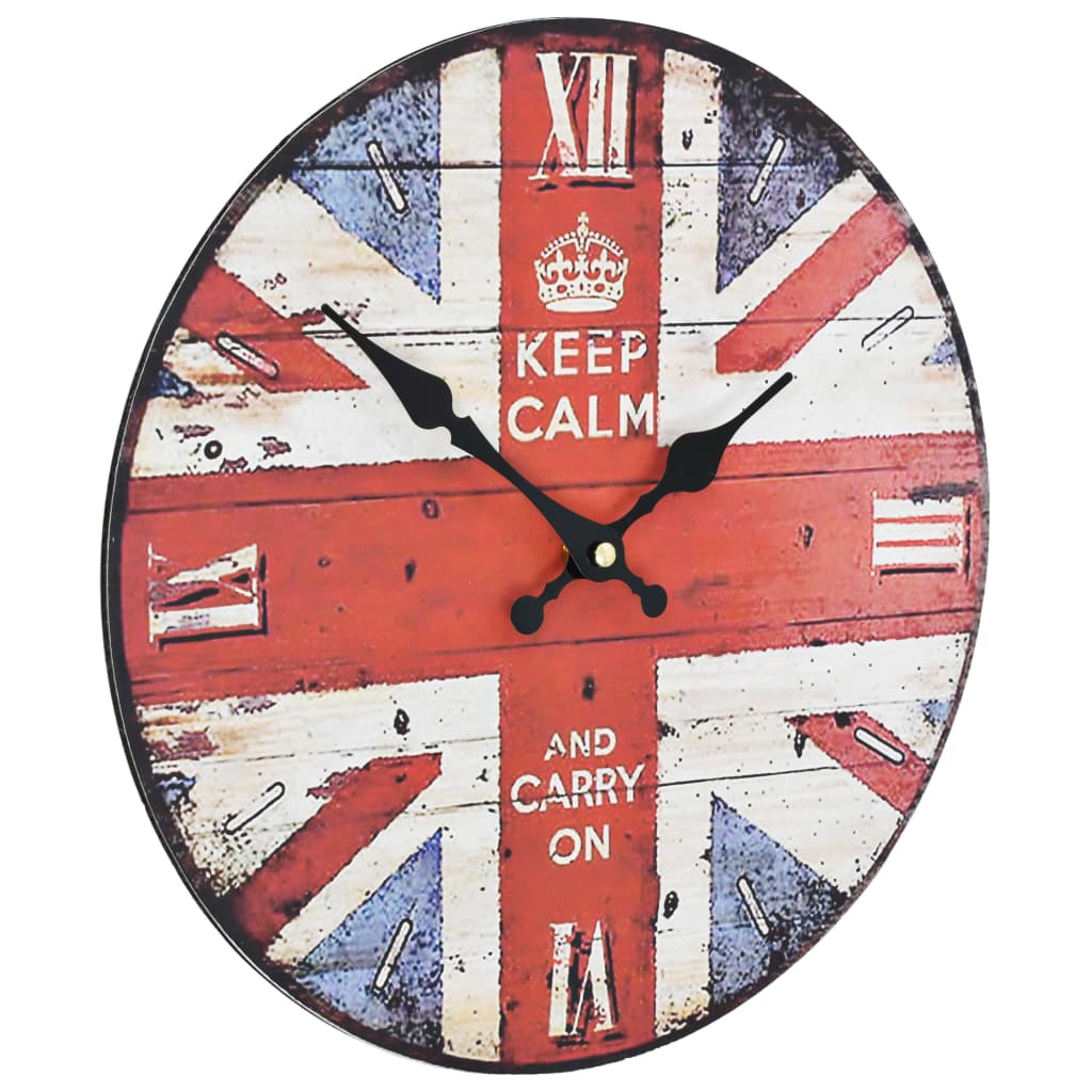 Reloj vintage de pared con flores UK 30 cm