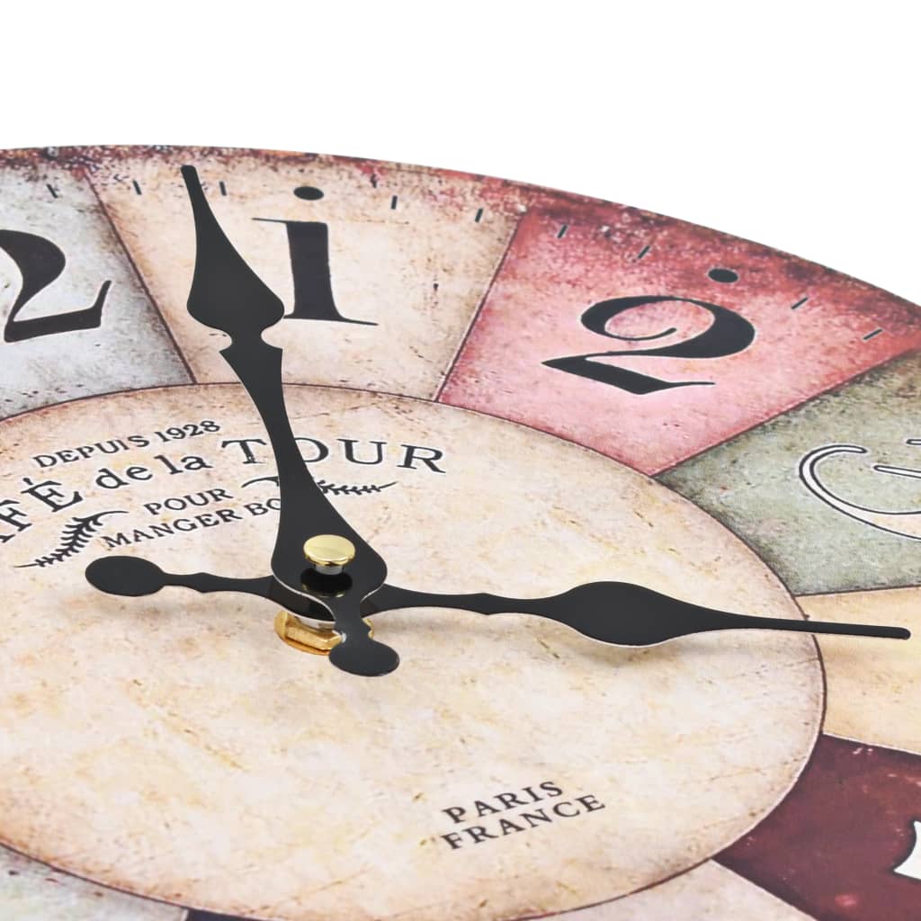 Reloj de pared vintage colorido 30 cm