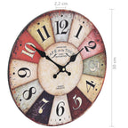 Reloj de pared vintage colorido 30 cm