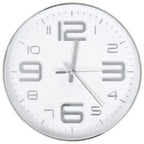 Reloj de pared 30 cm plateado