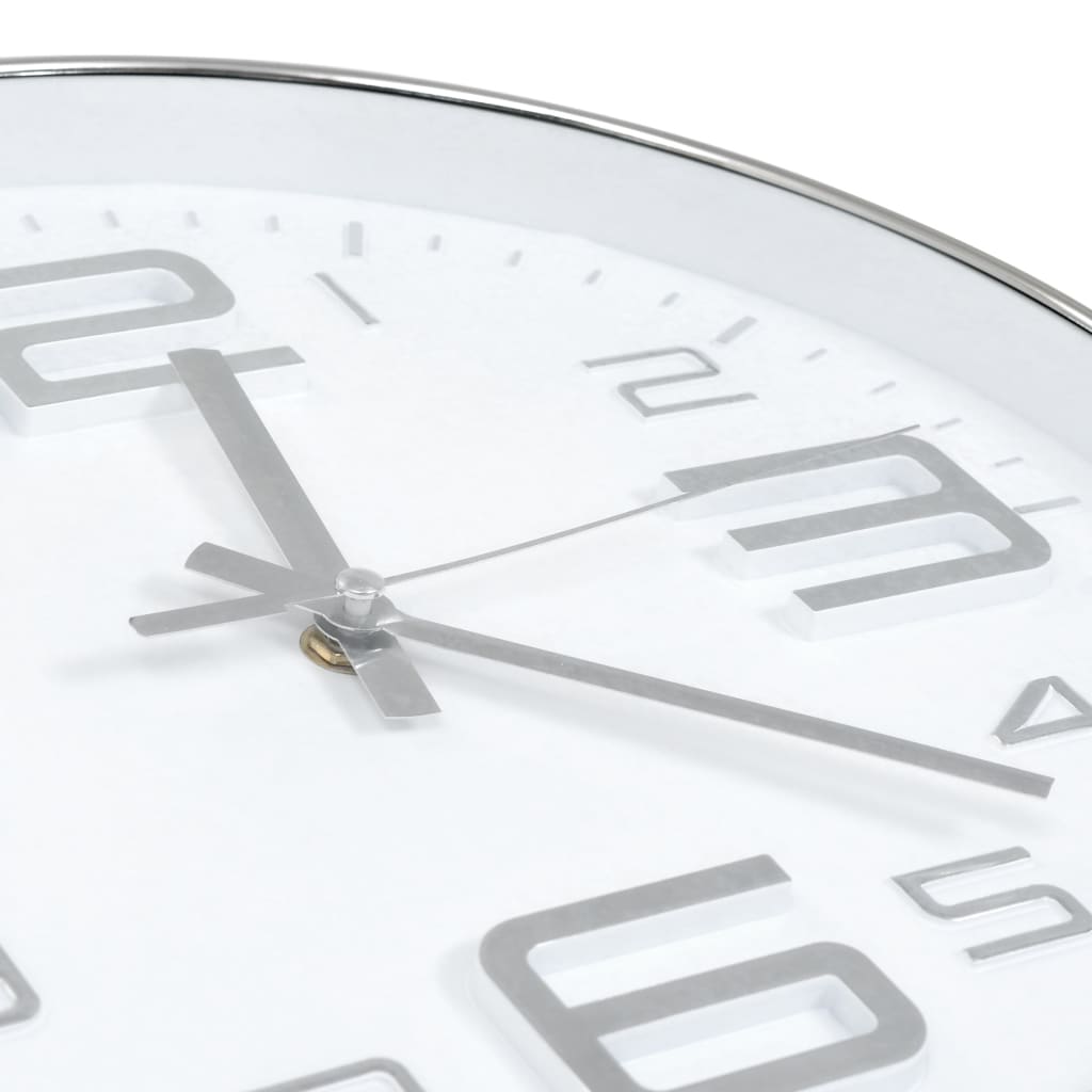 Reloj de pared 30 cm plateado