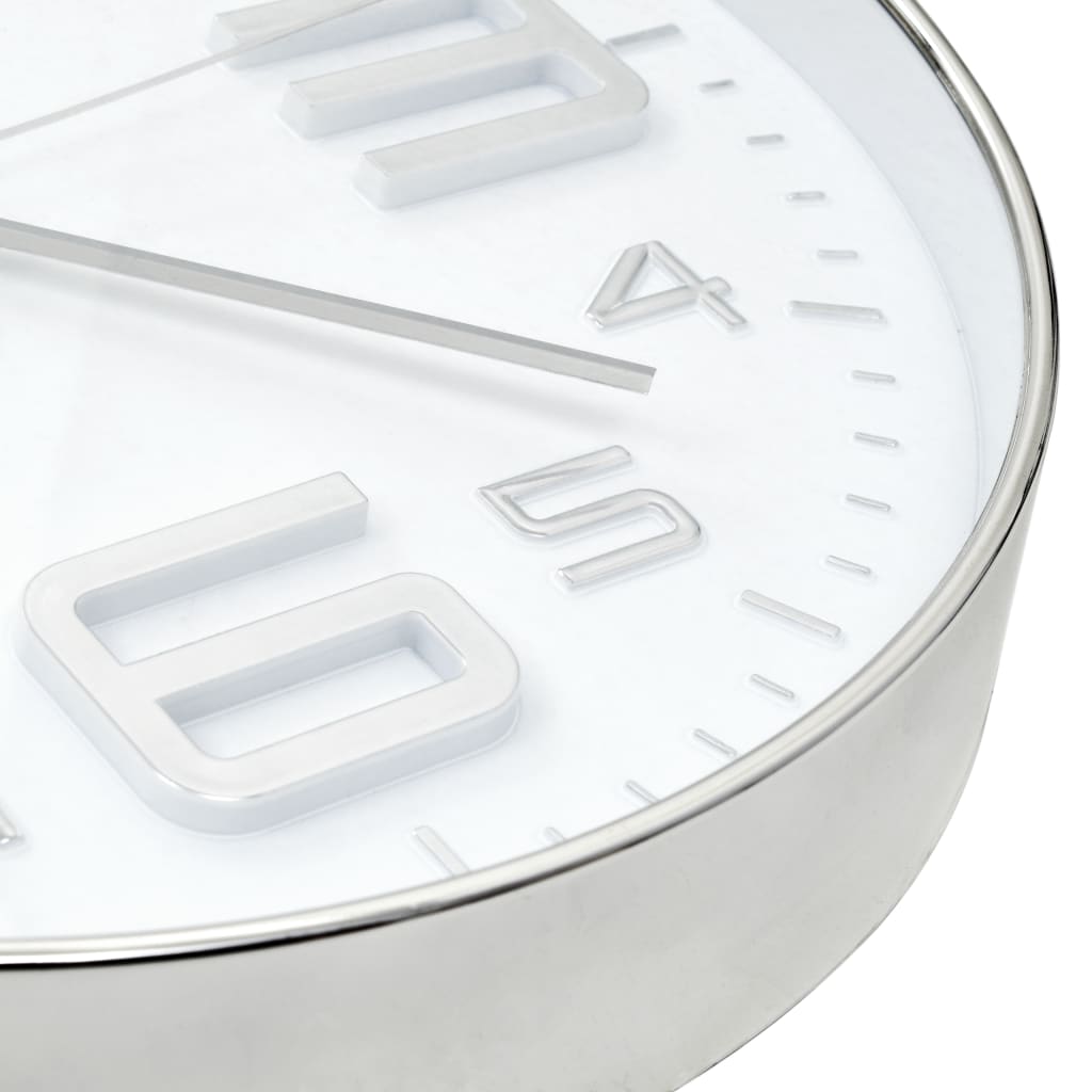 Reloj de pared 30 cm plateado