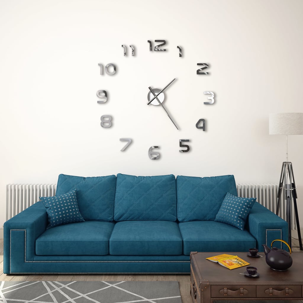 Reloj 3D de pared con diseño moderno 100 cm XXL dorado