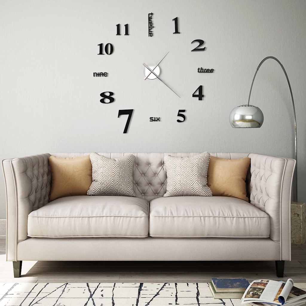 Reloj 3D de pared con diseño moderno 100 cm XXL dorado