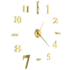 Reloj 3D de pared con diseño moderno 100 cm XXL dorado