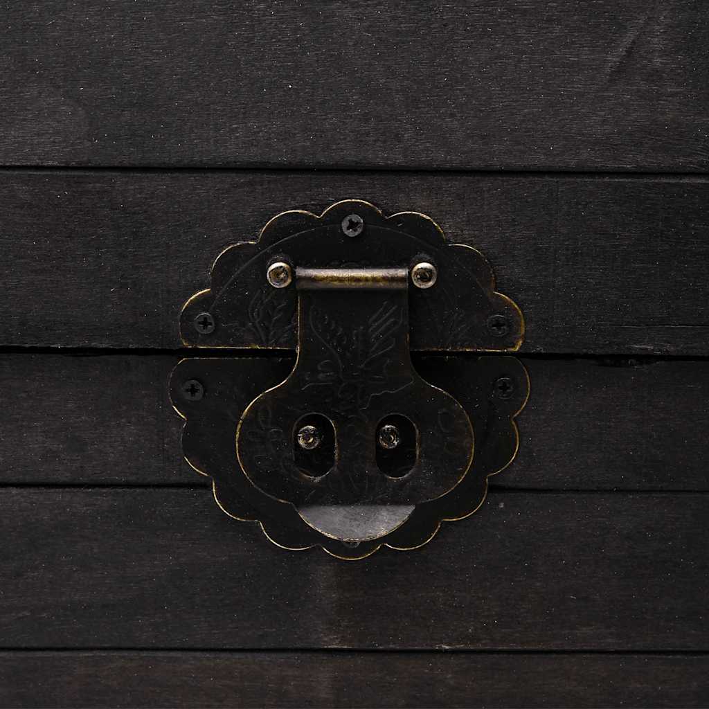 Baúl de almacenaje estilo vintage madera maciza 120x30x40 cm