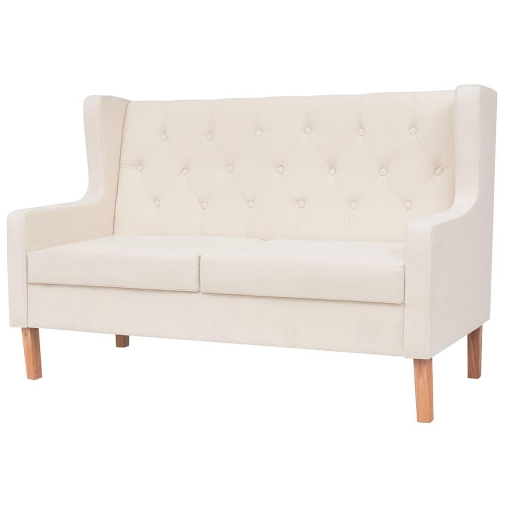 Conjunto de sofás 2 piezas tela blanco crema