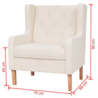 Conjunto de sofás 2 piezas tela blanco crema