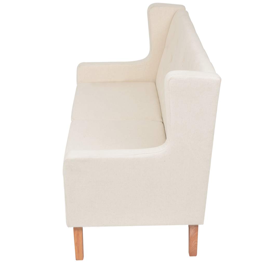 Conjunto de sofás 2 piezas tela blanco crema
