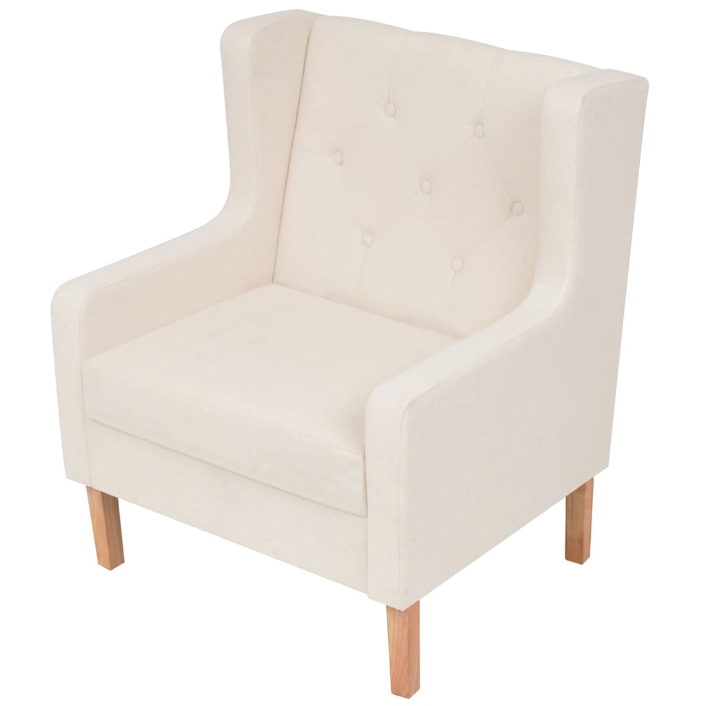 Conjunto de sofás 2 piezas tela blanco crema
