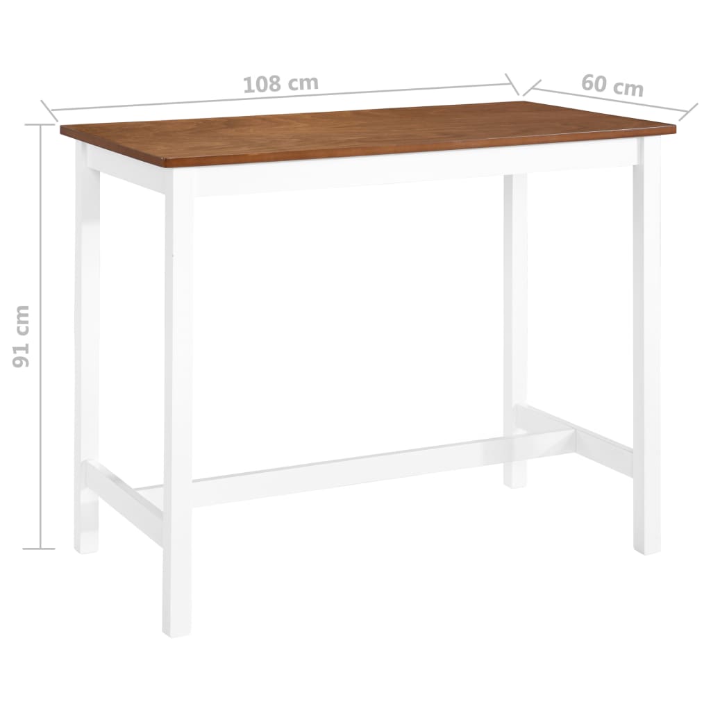 Set de mesa y taburete de bar 3 piezas madera maciza