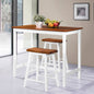 Conjunto de mesa e bancos de bar 3 peças madeira maciça