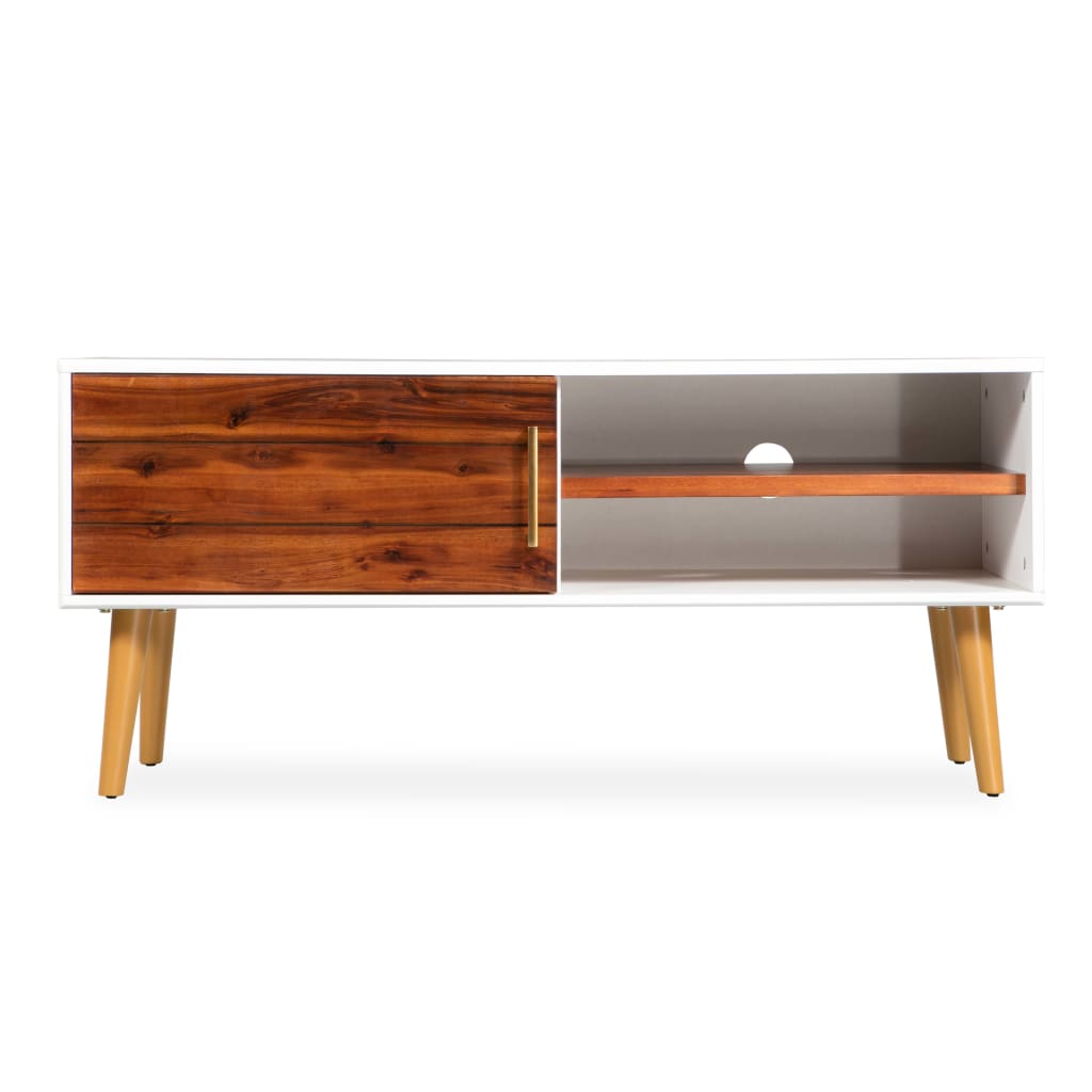Mueble para TV de madera maciza de acacia 120x35x45 cm