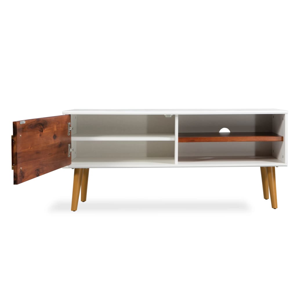 Mueble para TV de madera maciza de acacia 120x35x45 cm