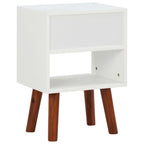 Mesita de noche de madera maciza de acacia 40x30x57 cm
