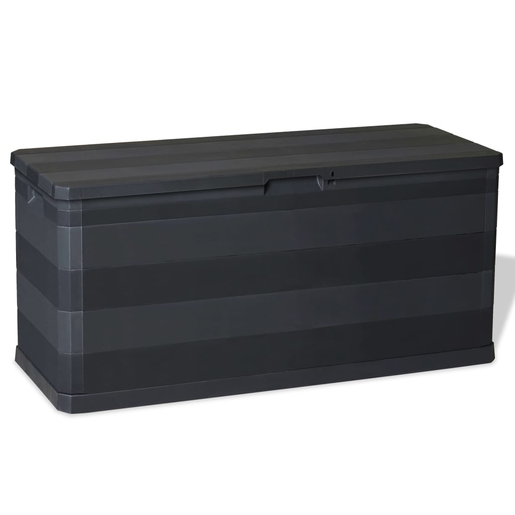 Caja de almacenaje para jardín gris antracita 114x47x60 cm