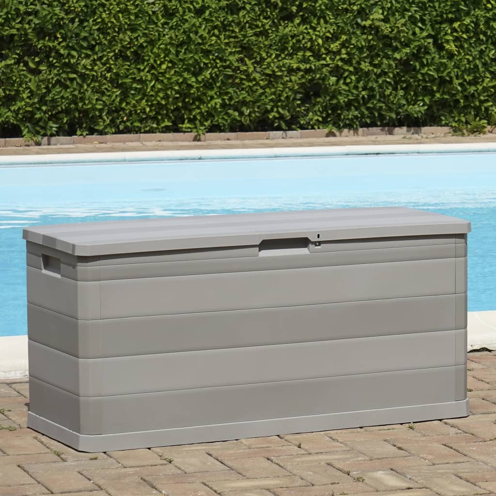 Caja de almacenamiento de jardín gris 117x45x56 cm