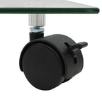Soportes de ruedas para macetas cuadrado vidrio templado 2 uds