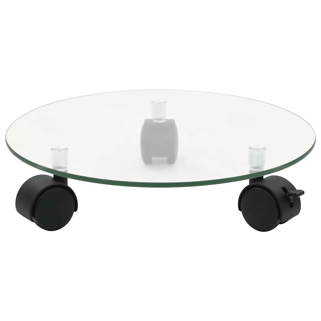 Soporte ruedas para macetas redondo vidrio templado 28cm 2 uds