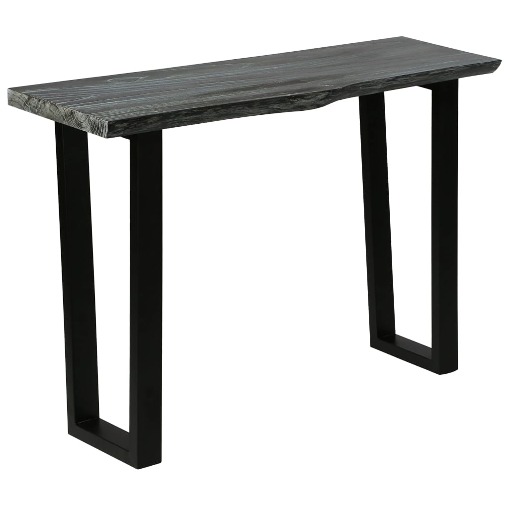 Mesa consola de madera maciza de mindi 110x35x75 cm gris