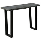 Mesa consola de madera maciza de mindi 110x35x75 cm gris