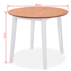 Juego de comedor de MDF y madera de caucho 3 piezas blanco