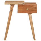 Mesita de noche de madera maciza de acacia 45x32x55 cm