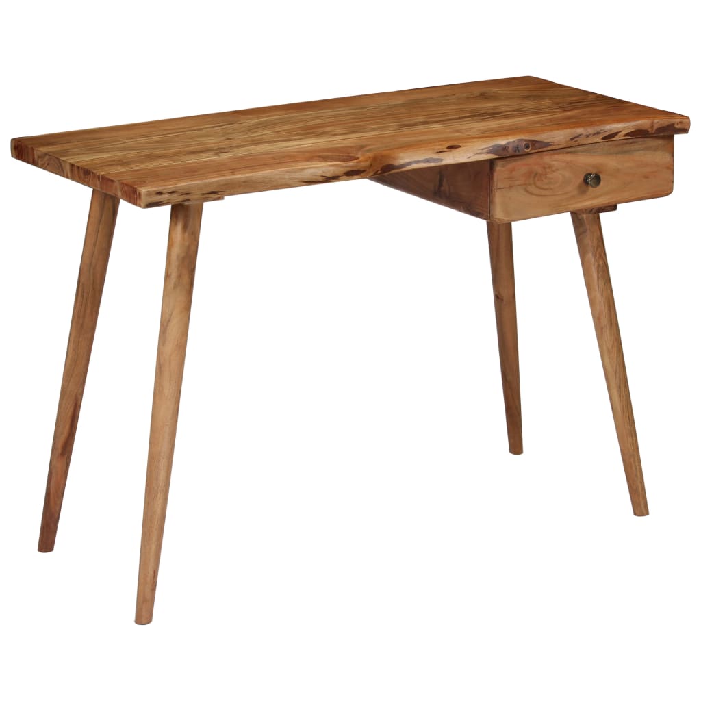 Escritorio de madera maciza de acacia 110x50x76 cm