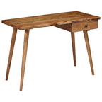 Escritorio de madera maciza de acacia 110x50x76 cm