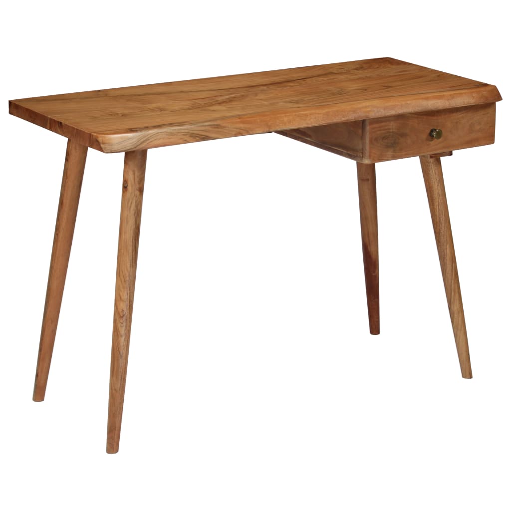 Escritorio de madera maciza de acacia 110x50x76 cm