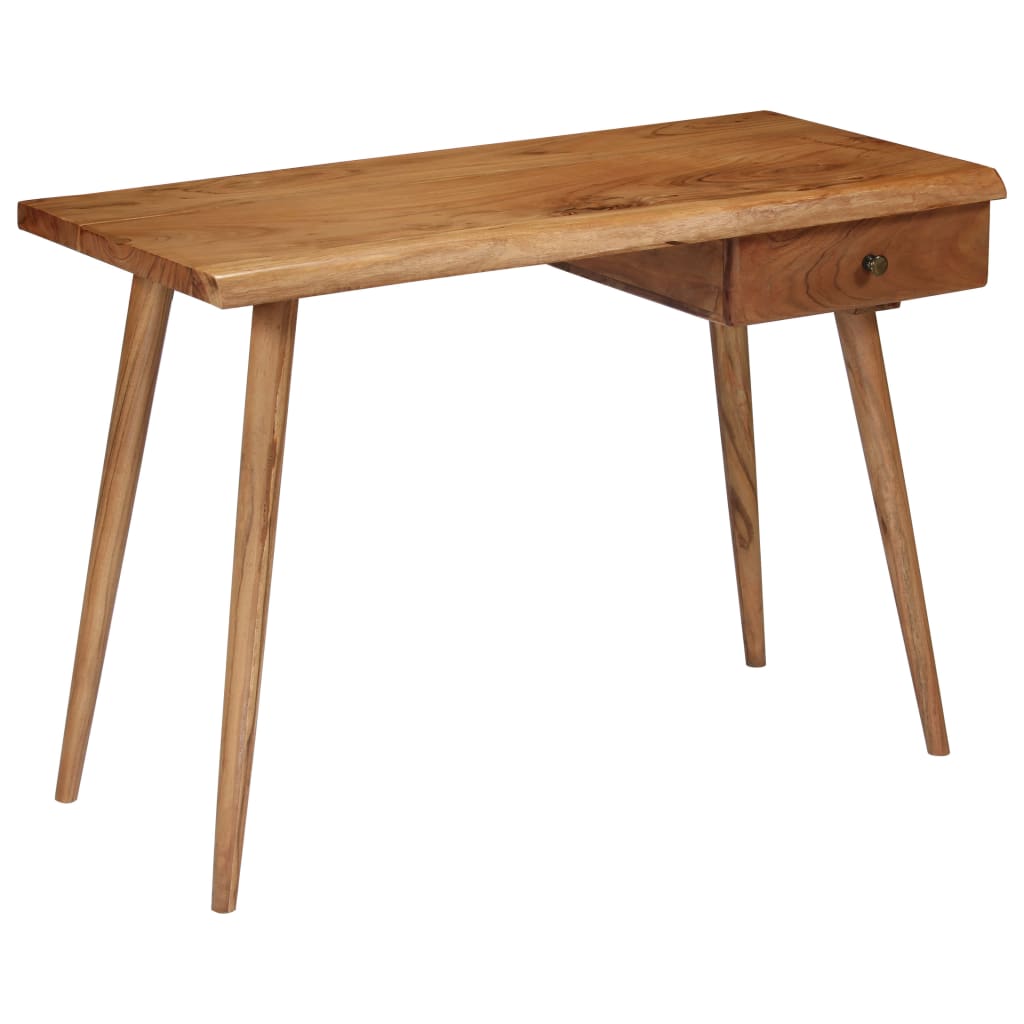Escritorio de madera maciza de acacia 110x50x76 cm