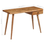 Escritorio de madera maciza de acacia 110x50x76 cm