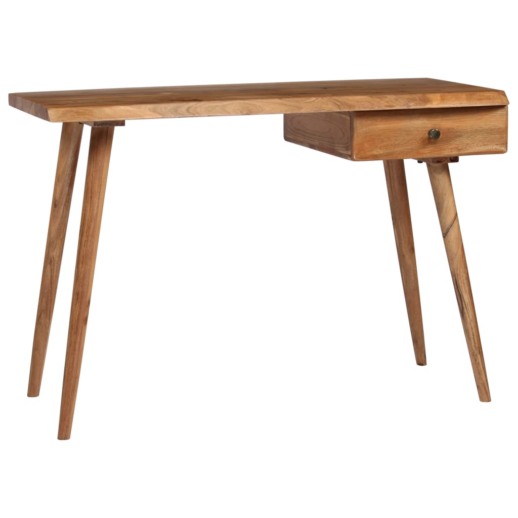 Escritorio de madera maciza de acacia 110x50x76 cm