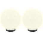 Juego de lámparas de bola LED 2 piezas esféricas 20 cm PMMA