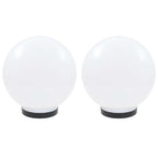 Juego de lámparas de bola LED 2 piezas esféricas 25 cm PMMA