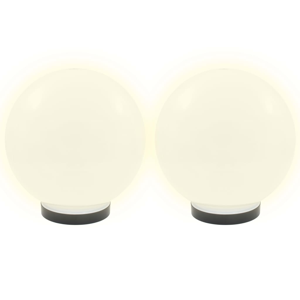 Juego de lámparas de bola LED 2 piezas esféricas 25 cm PMMA