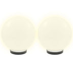 Juego de lámparas de bola LED 2 piezas esféricas 25 cm PMMA