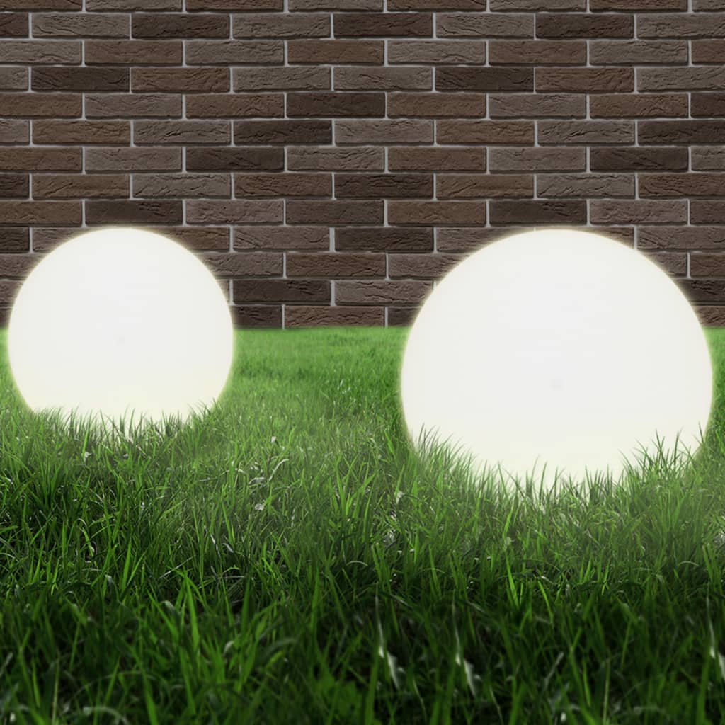 Juego de lámparas de bola LED 2 piezas esféricas 25 cm PMMA