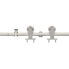 Kit de herrajes para puerta corredera 183 cm acero plateado