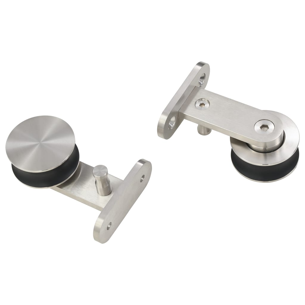 Kit de herrajes para puerta corredera 183 cm acero plateado