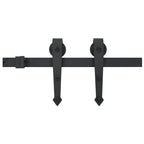 Kit de ferragens para portas de correr aço preto 183 cm