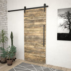 Kit de ferragens para portas de correr aço preto 183 cm