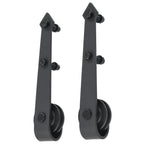 Kit de ferragens para portas de correr aço preto 183 cm