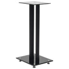 Soportes altavoz vidrio templado diseño 2 pilares negro 2 uds
