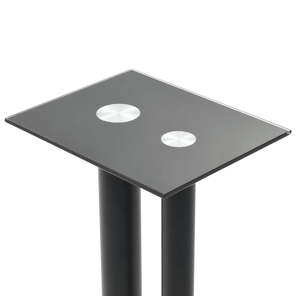 Soportes altavoz vidrio templado diseño 2 pilares negro 2 uds