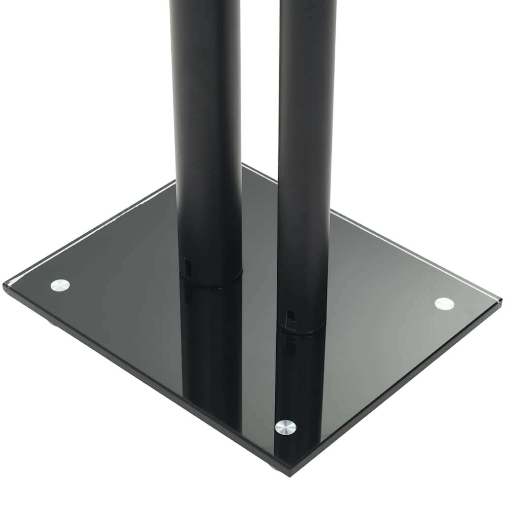 Soportes altavoz vidrio templado diseño 2 pilares negro 2 uds