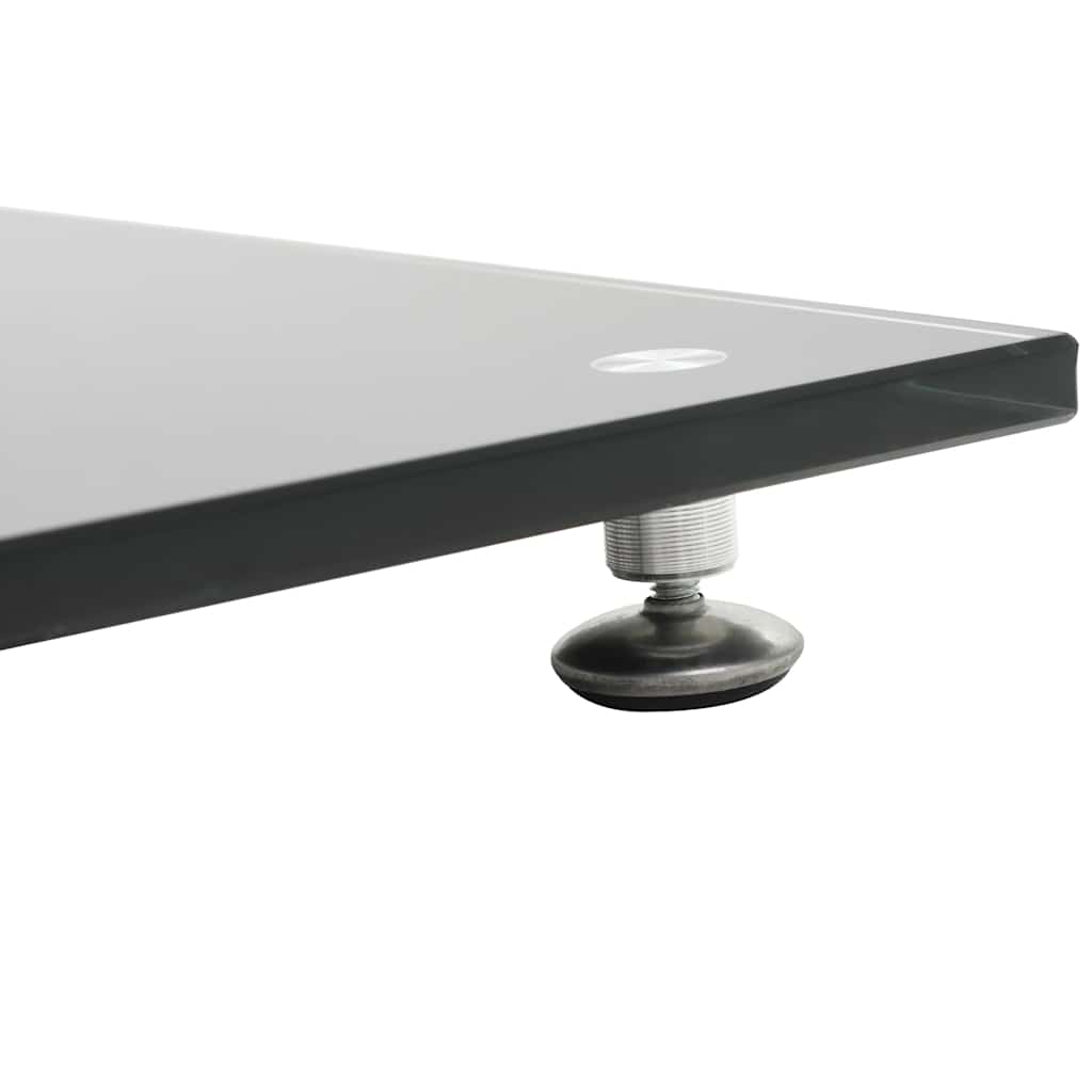 Soportes altavoz vidrio templado diseño 2 pilares negro 2 uds
